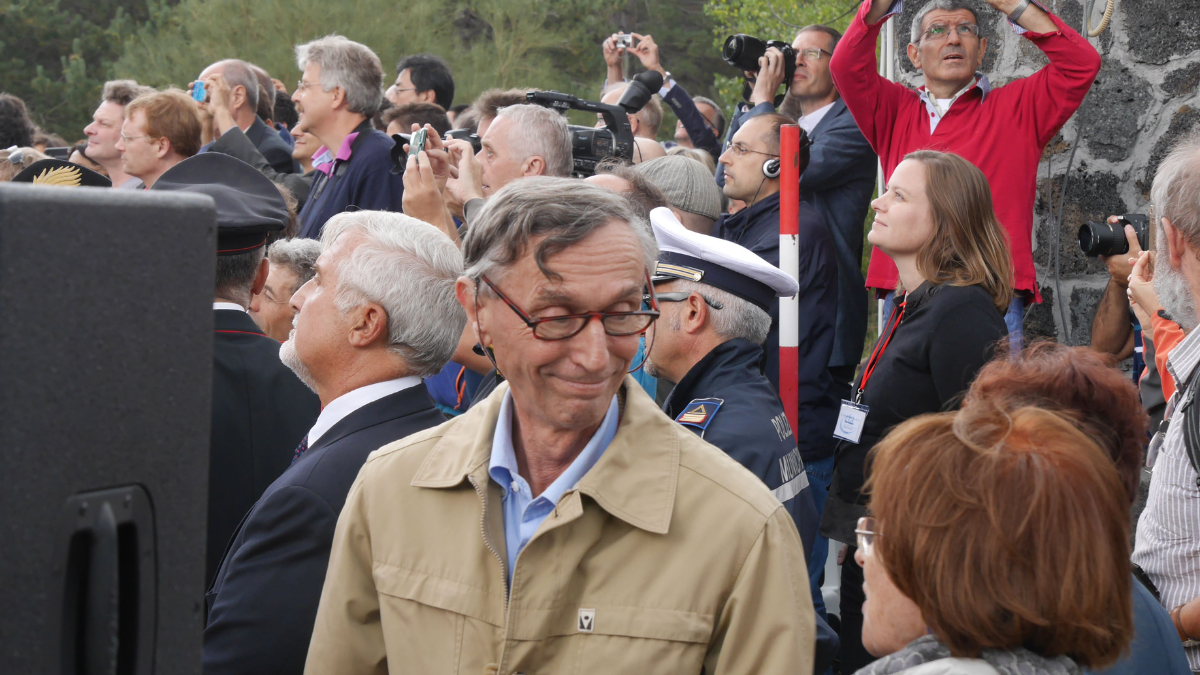 Piero Salinari all'inaugurazione di ASTRI Horn settembre 2014