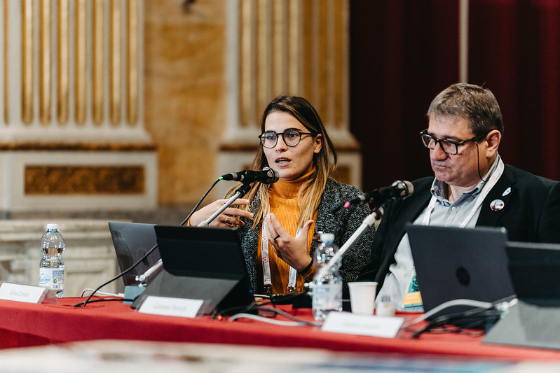 Conferenza_Genova_Silvia Silvia Crestan e Giovanni Pareschi durante la conferenza del Festival di Genova 2025.