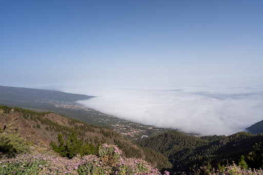 nubi Lo strato di nubi dovuto all’inversione termica, ad un’altitudine inferiore a quella dove sono collocati i telescopi. La fotografia è stata presa dal Mirador Cumbres del Norte, lungo la strada che porta all’osservatorio del Teide.